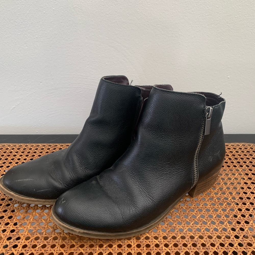 Black leather boots